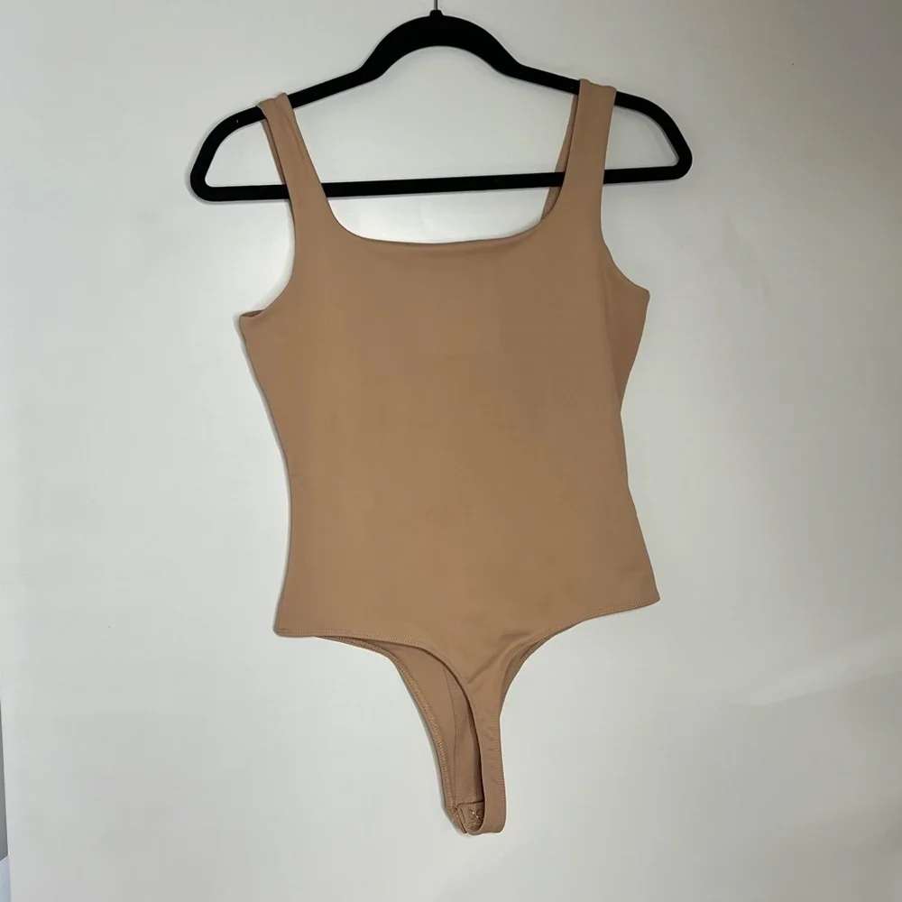 SO Sz M Nude Thing Bottom Snap Body Suit